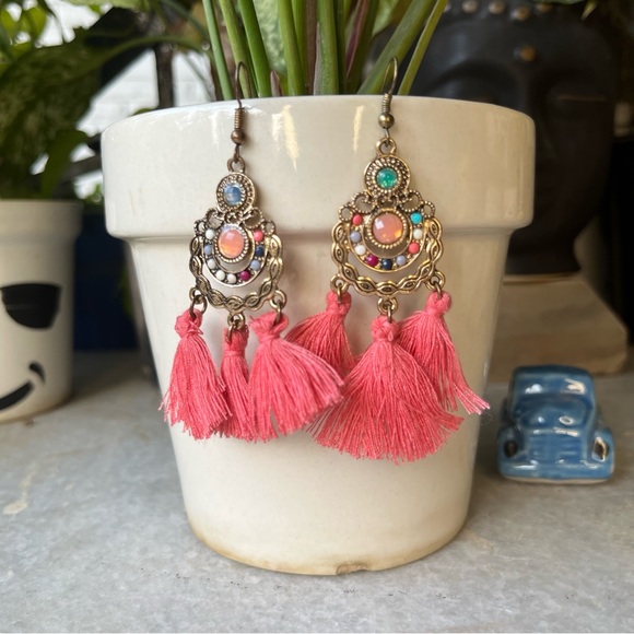 None Jewelry - SOLD ❌ NWOT Multicolour Boho Tassel Earrings